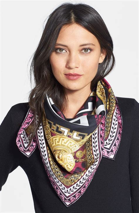 versace foulard print silk scarf|Versace silk scarf women.